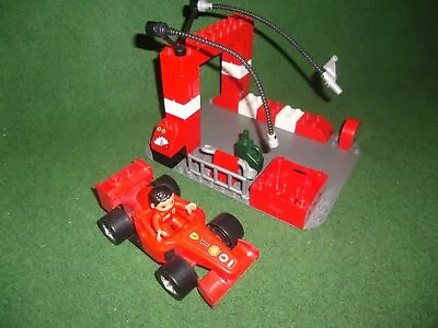 £14.95 • Buy Duplo Lego 4694  F1  Race Ferrari Pitstop Part Set - 1X Figure Car & Accessories