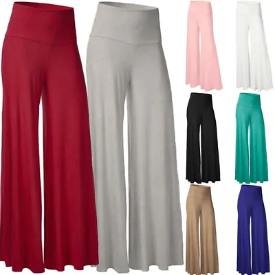 $28.61 • Buy Womens Casual Gym Yoga Long Pants Sports Wide Leg Loose Fit Straight Trousers AU