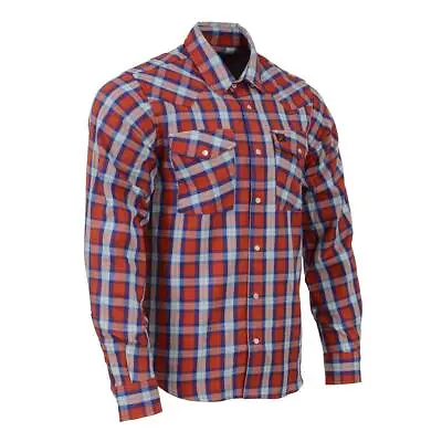 Milwaukee Leather Men's Red And Blue With White Long Sleeve Cotton Flannel Shirt • $42.99