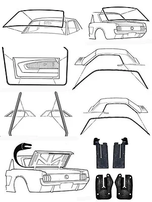 New! 1967 - 1968 Ford MUSTANG Deluxe Weatherstrip Seal Kit Windshield Roof Doors • $198.75