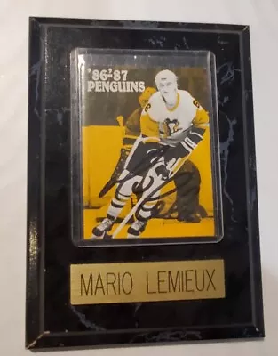 Autographed Mario Lemieux Hockey Card On Plaque • $100