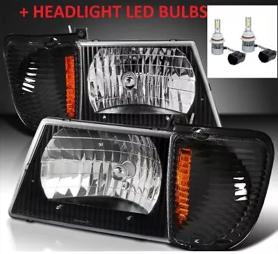 Monaco Diplomat 2001 2002 2003 Black Headlights Head Lights Signal + Led Bulb Rv • $195