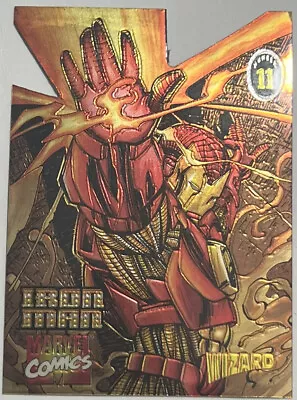 1996 Wizard Marvel Comics Die Cut Promo Card #11 Iron Man Chromium Series 4 • $5.99