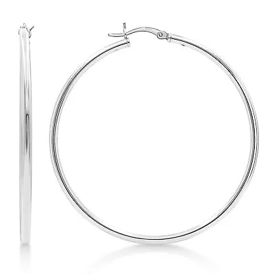 Women's 925 Sterling Silver 2mm Light-weight Tube Hoop Earrings Hypoallergenic • $35.99