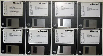 Microsoft Windows For Workgroups Version 3.11 - 8 X 1.44MB HD 3.5  Disks • $49