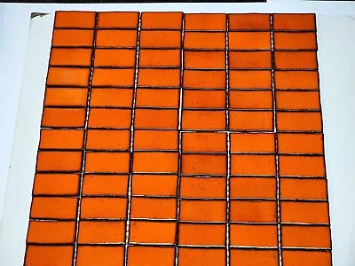 Vtg  4 1970s Summitville Ceramic Tile Sheets - 72 Orange 2  X 4  4 Sq. Ft. NOS • $55