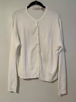 Carolyn Taylor Essentials Women's White Knit Long Sleeve Button Down Cardigan XL • $12.99