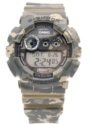 New Casio G-Shock Woodland Camouflage World Time Men Watch 54mm GD120CM-5 $130 • $98.80