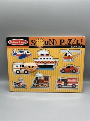 $19.99 • Buy Melissa & Doug Vehicles Wooden Peg Puzzle W/ Sound Effects