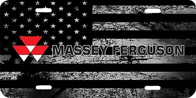 Massey Ferguson Tractor Logo Gray American Flag License Plate Truck Car Tag • $19.95