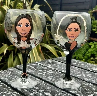 £16 • Buy One Hand Painted Personalised Birthday Gin Gift Glass 18th 21st 30th 40th 50th 