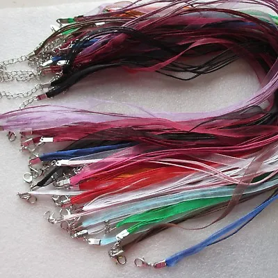 10 - 200 New Organza Ribbon & Cord Necklace - Clasps Making Chains Findings • £2.99