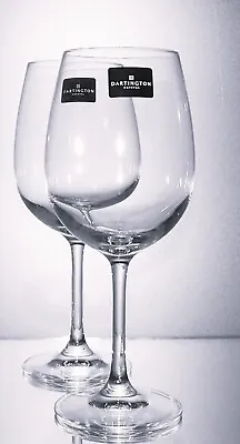 Pair DARTINGTON Stemmed Crystal Large Capacity Wine Glasses -420 Ml • £20