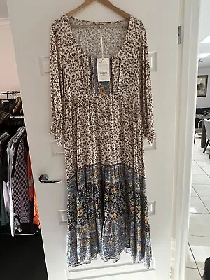 $80 • Buy BNWT Arnhem Phoebe MIDI Dress - Waterfall. Size 16