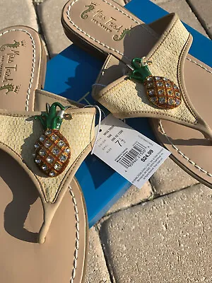 Miss Trish For Target Pineapple Slip On Flip Flops Sandals Women Size 7.5 Jewels • $16.99