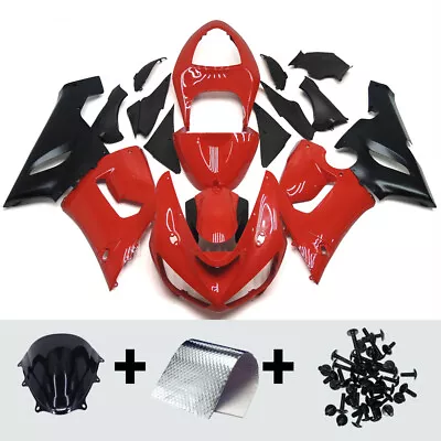 Red Black Fairings Body Kit For Kawasaki Ninja ZX6R 636 2005 2006 05 06 Bodywork • $443.95