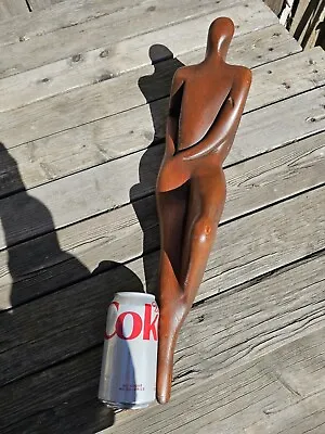 MCM HAND CARVED WOOD SCULPTURE Signed 65 • $88