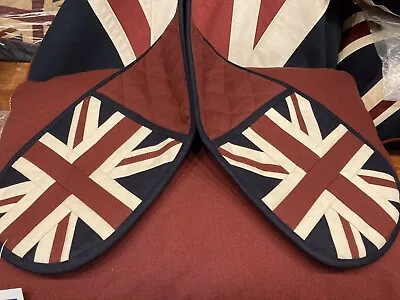 Vintage White Union Jack Double Ended Oven Glove By Woven Magic • £22.95