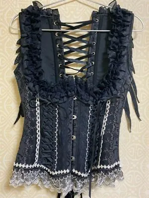 Antigones Back Angel Wing Vest Corset Customed Silver Lace Lolita Gothic M • $297.87