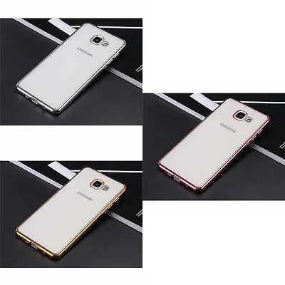 Case For Samsung Galaxy A3 2017 Silicone Gel Ultra Thin Chrome Sides Phone Cover • $22.87