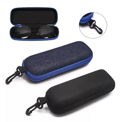 Portable Zipper Eye Glasses Sunglasses Hard Case Box Protector Large Hold Gift • £3.26