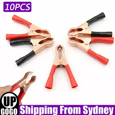 10pcs 50A Car Alligator Clips Battery Clamps/Crocodile Clip Aligator Clips 75mm • $8.40