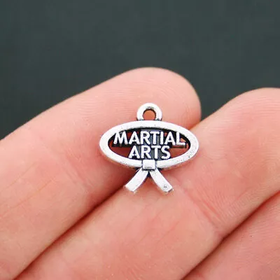 4 Martial Arts Charms Antique Silver Tone - SC5409 • $5.44