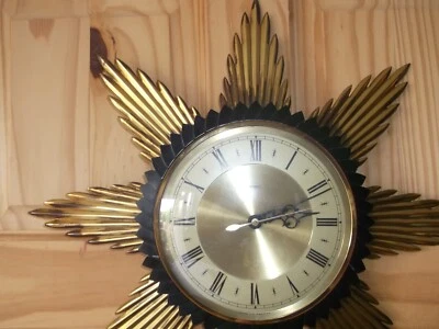 £40 • Buy Vintage Metamec Sunburst/Starburst Wall Clock Mid Century  Beautiful Clock