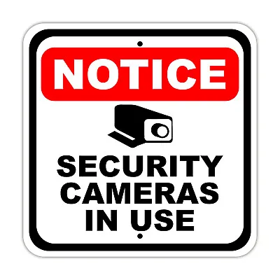 Notice Security Cameras In Use Wall Art Decor Novelty Aluminum Metal Sign • $14.99