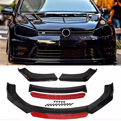 For VW Jetta MK6 MK7 Front Bumper Lip Splitter Chin Spoiler Glossy Black & Red • $37.90