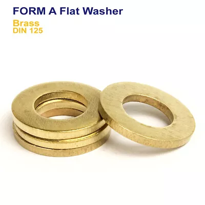 M2 M2.5 M3 M4 M5 M6 M8 M10 M12 M16 Form A Flat Washers Brass - Din 125 • £243.89