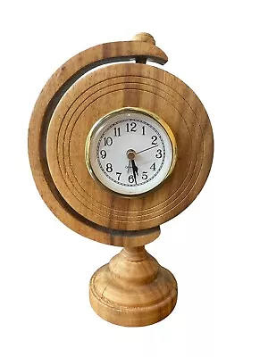 Vintage Desk Pedestal Wood Clock Solid Wood Quartz Brand Clock MCM • $35.93