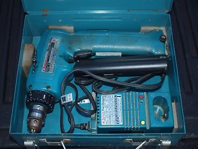 MAKITA 6093D - Cordless Drill 9.6V W/ Fast Charger Battery Key & Metal Case • $29