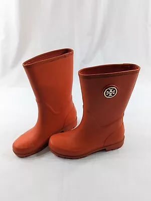 TORY BURCH Orange Maureen Rain Boots Size 6M • $69.99