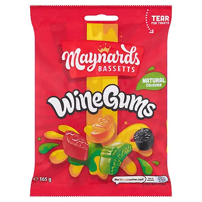 Maynards Bassetts Wine Gums Chewy Fruit-Flavoured Sweets 130g. Bag • £13.99