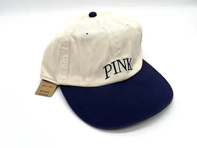 Victoria’s Secret PINK Baseball Hat Soft Pearl And Midnight Navy. • $13.99