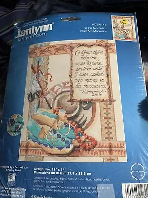 Janlynn Needlecrafts  Cross Stitch Kit In His Moccasins  11 X 14 Vintage • $14.99