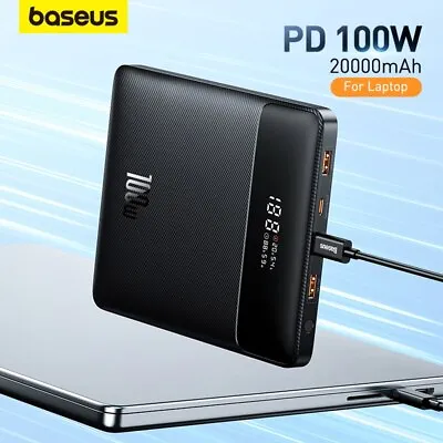 $95.99 • Buy Baseus 100W Power Bank Type C Fast Charging Powerbank Portable External Battery