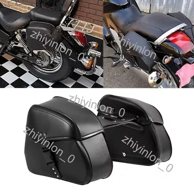 Motorcycle PU Side Saddle Bags For Yamaha Virago 250 500 535 700 750 920 1100 US • $62.50