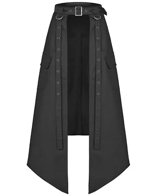 Punk Rave Womens Cyberpunk Gothic Ninja Open Front Half Skirt • £49.99