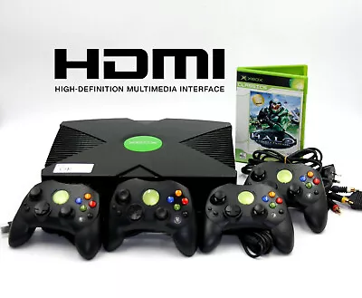 Xbox Original Console W/ Halo: Combat Evolved + 4x Controllers **HDMI** TESTED • $251.10