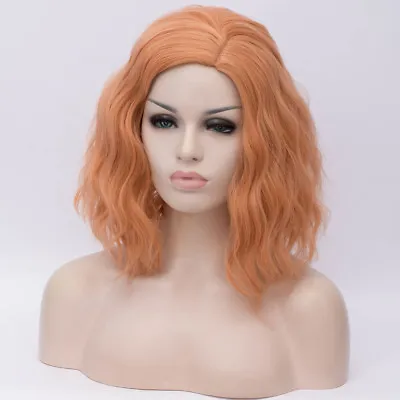 Women Girl Medium Natural Wavy Curly Hair Daily Cosplay Party Full Wig / Wig Cap • $21.37