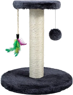 £15.75 • Buy Cat Scratching Post 30cm For Small Kitten With Sisal Rope, Feather & Hanging Toy