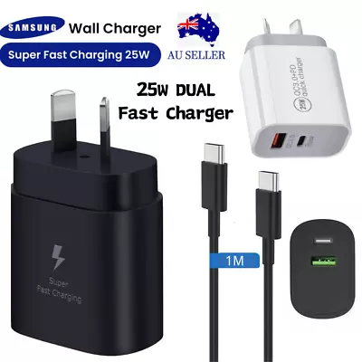 25W DUAL Super Fast Wall Charger W/Type-C Cable For Samsung Galaxy S21 22 S23 + • $6.80