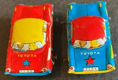 1950s Free Wheeling Miniature Made In Japan Tin LITHO Toyota Cars “Penny Cars” • $11.65