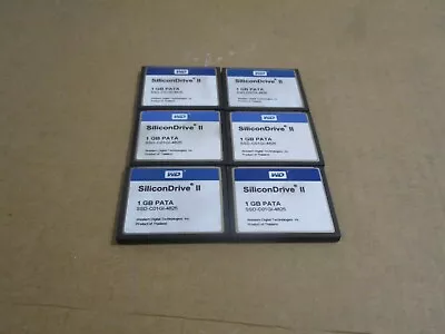 LOT OF 6  WD SiliconDrive II SSD-C01GI-4825 1GB PATA CF Flash Card • $75