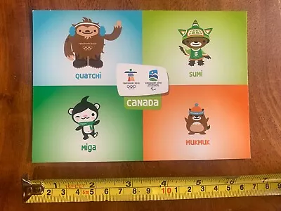 2010 Winter Olympics Mascot Postcard Quatchi Sumi Miga Mukmuk Vancouver Canada • $19.99