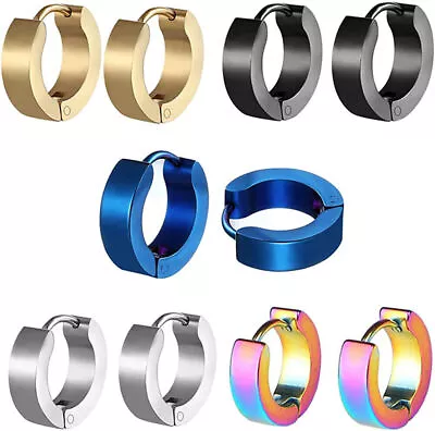 Hypoallergenic Titanium Steel Loop Earrings For Men Women Huggie Hoop Piercing • $4.99