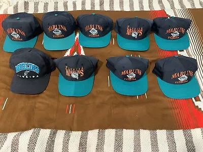 Vintage Florida Marlins SnapBack Hat Lot 8 Signature Select MLB / 1 Drew Pearson • $85