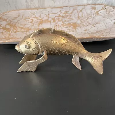 Vintage Heavy Solid Brass  8 Long KOI FISH Sculptures Statues • $62